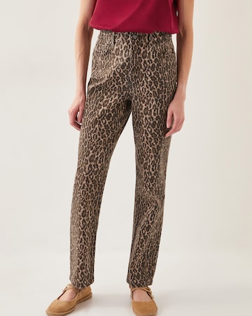 Monsoon Annie Leopard Print Straight Leg Jeans