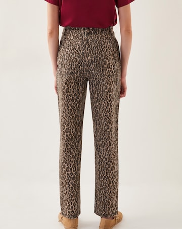 Monsoon Annie Leopard Print Straight Leg Jeans