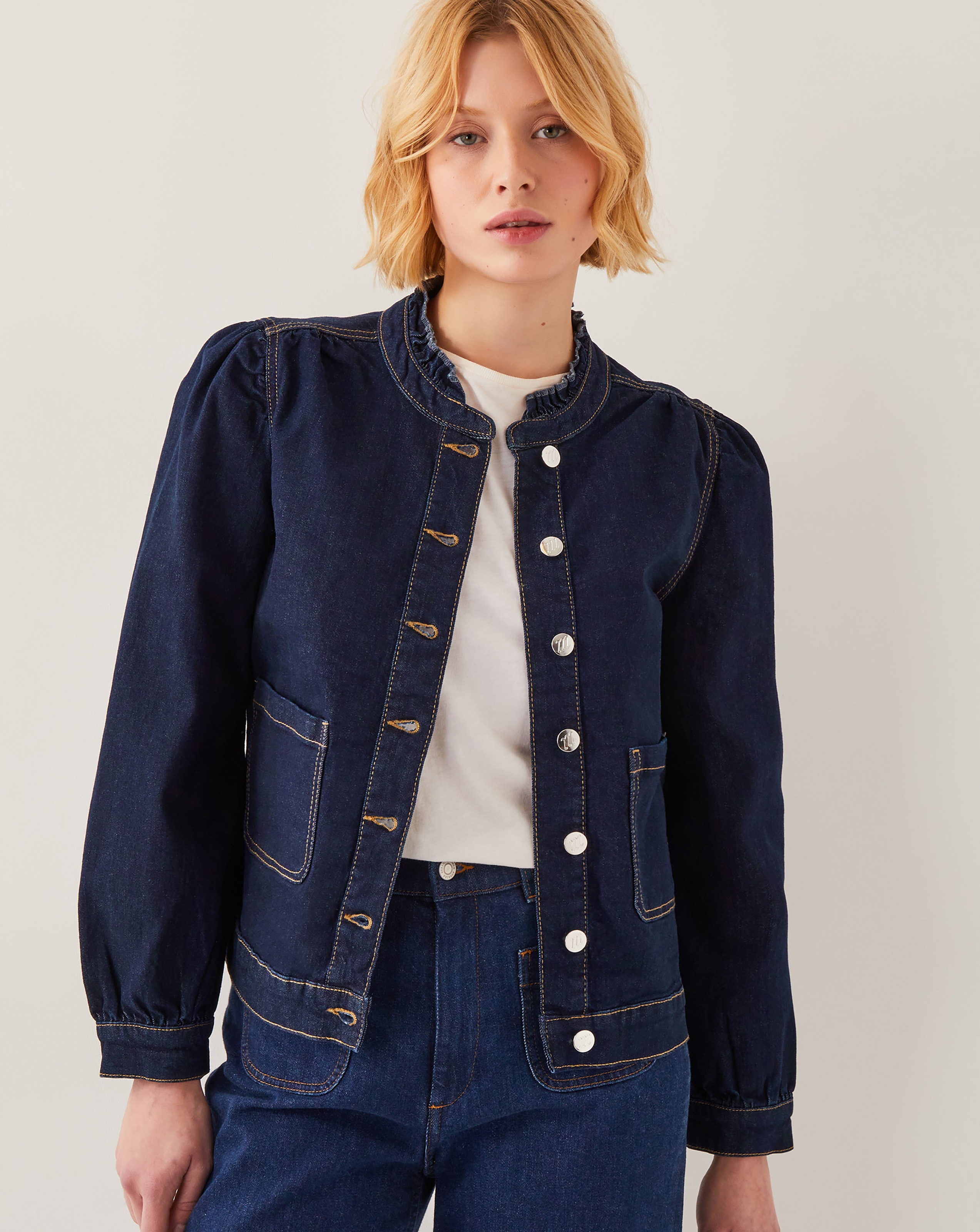 Monsoon Louisa Frill Denim Jacket | JD Williams