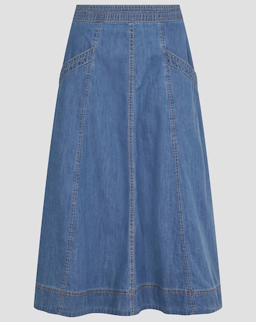 Monsoon Harper Seamed Denim Midi Skirt
