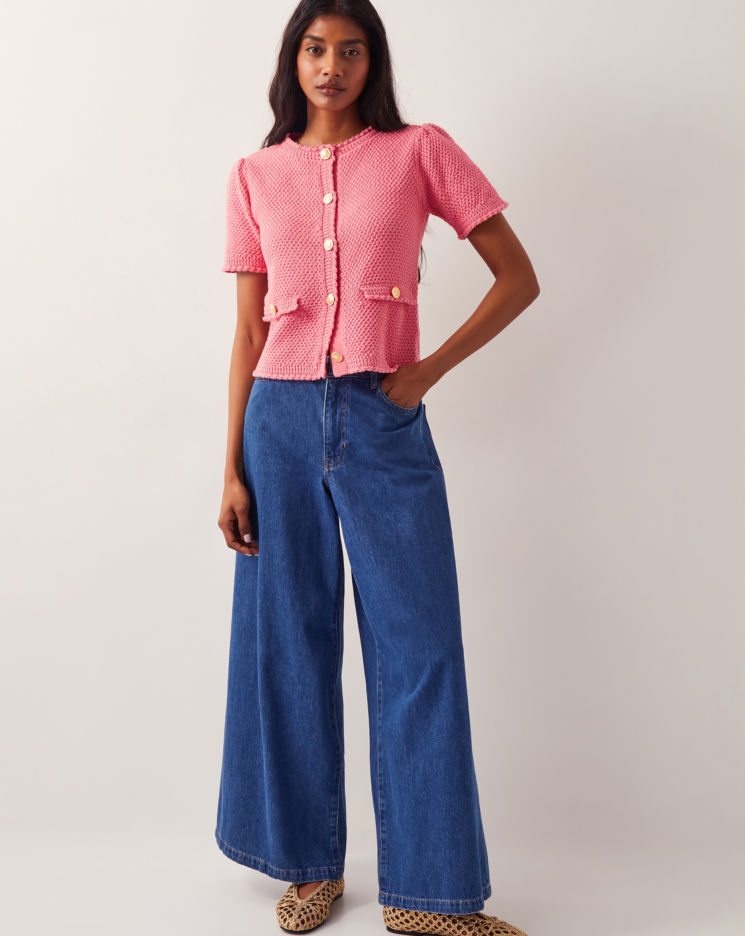 トップス short cardigan Monsoon Sami Short Sleeve Cardigan | JD Williams