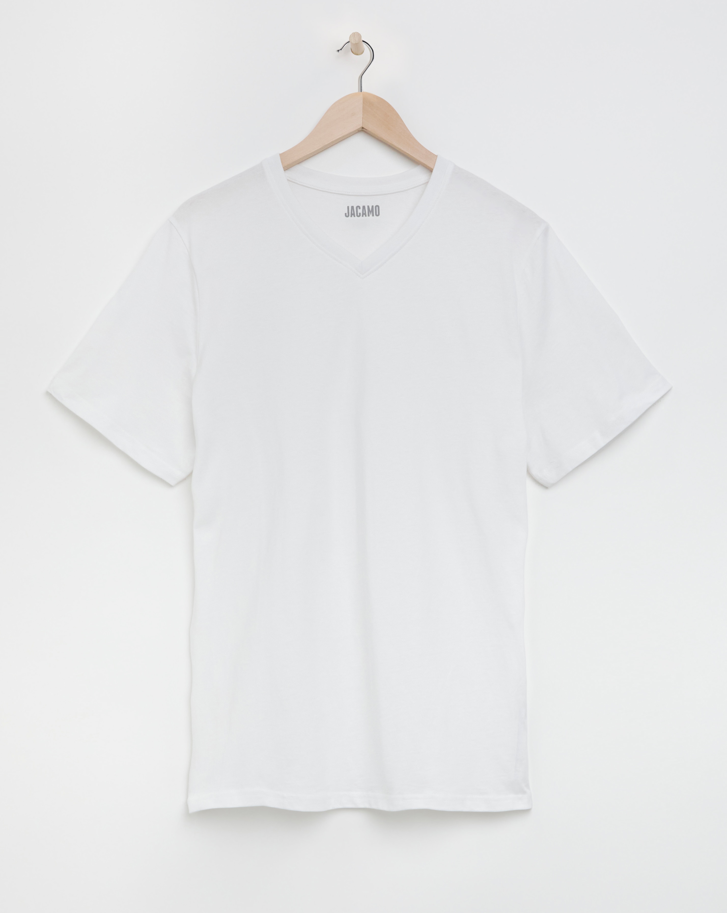 White V-Neck T-shirt Long