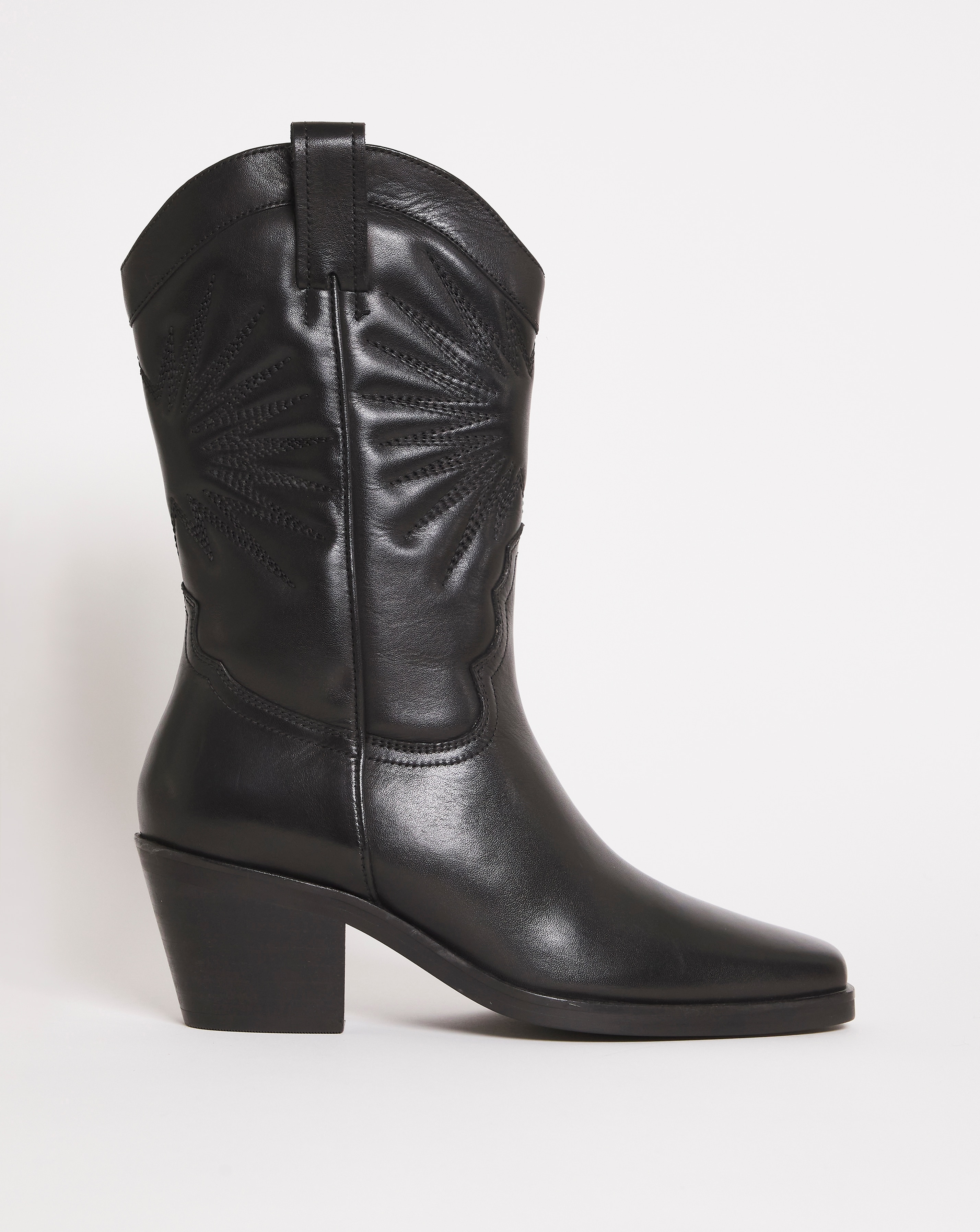 Embroidered Western Calf Boots Ex Wide