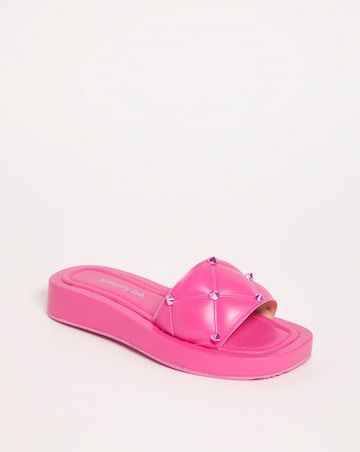 Simply Be Belle Quilted Studded Mule Sandals - Wide Fit (E)