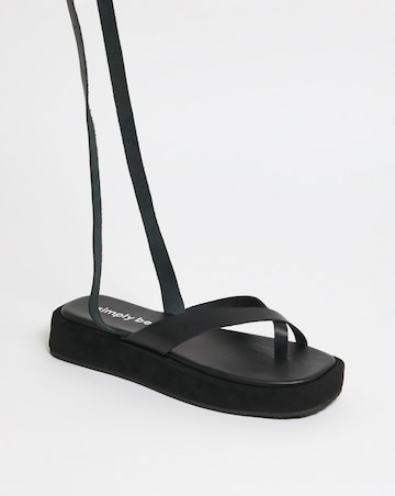 Faye Toe Post Ankle Tie Flatform Sandals - Extra Wide Fit (EEE)