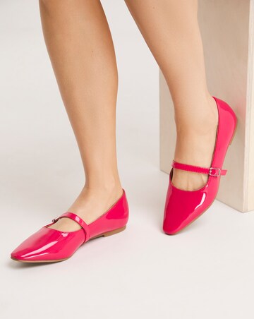 Gene Mary Jane Pointed Toe Ballerina Shoes - Wide Fit (E)