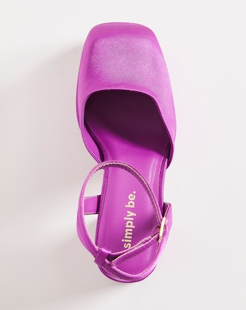 Athene Square Toe Platform Heeled Court Shoes - Wide Fit (E)