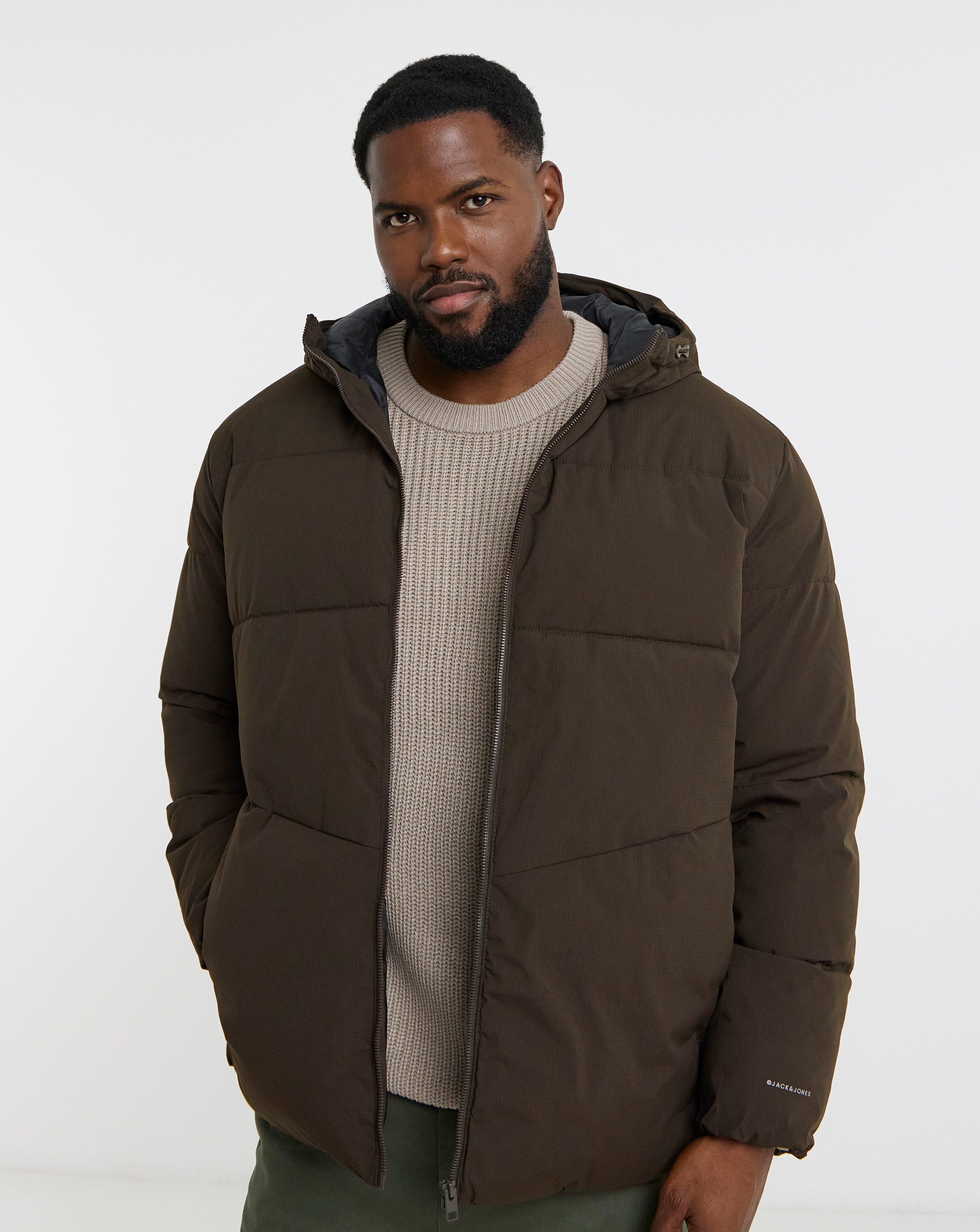 Jack & Jones Global Puffer Coat - Brown