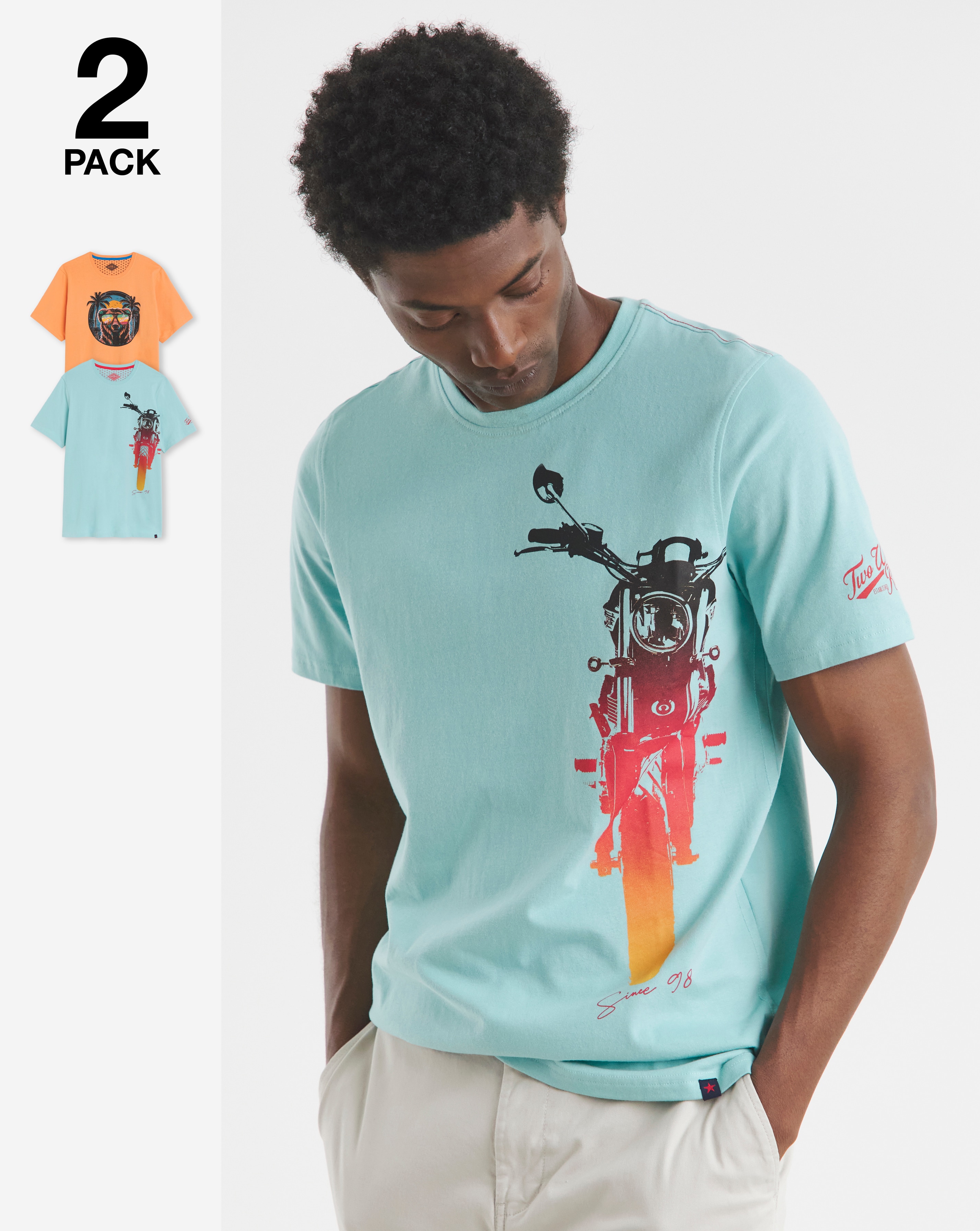 Joe Browns 2 Pack Graphic T-Shirts Long