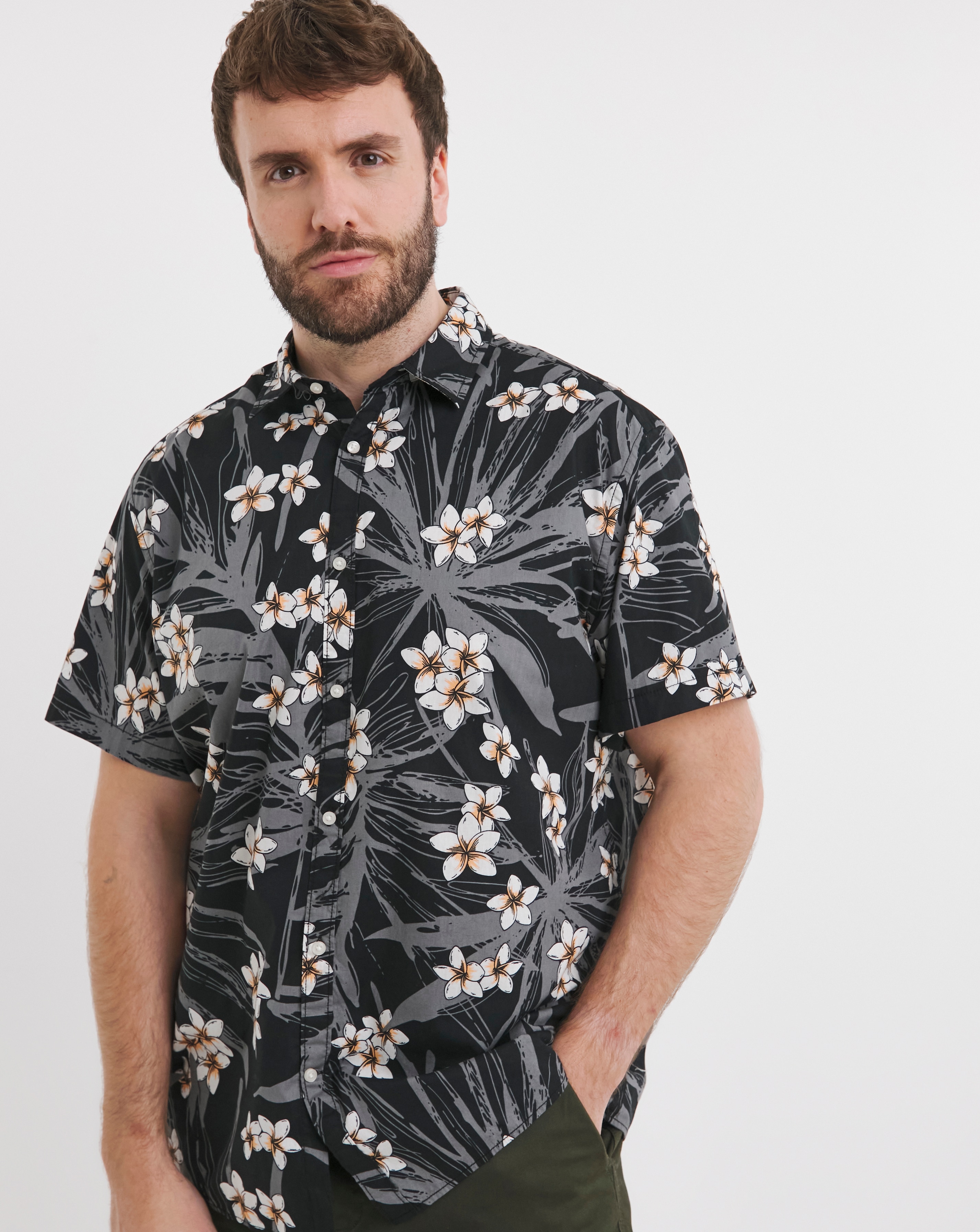 Jack & Jones Hawaii Floral Shirt - Black