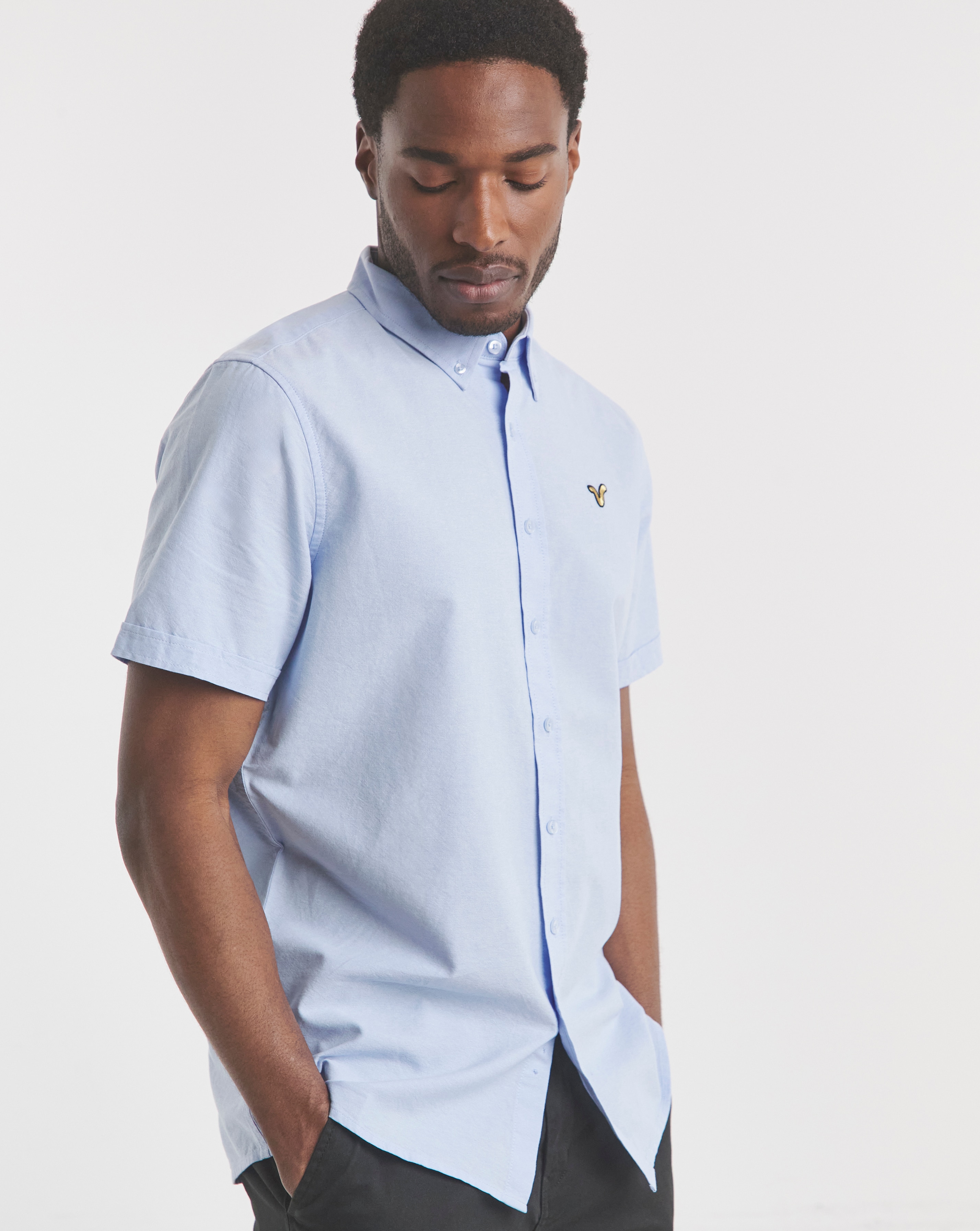 Voi Plain Oxford Short Sleeve Shirt Long