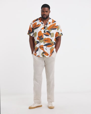 Jack & Jones Marshall Floral Print Shirt - Orange/White