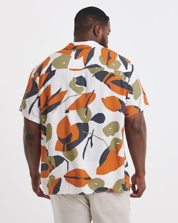 Jack & Jones Marshall Floral Print Shirt - Orange/White