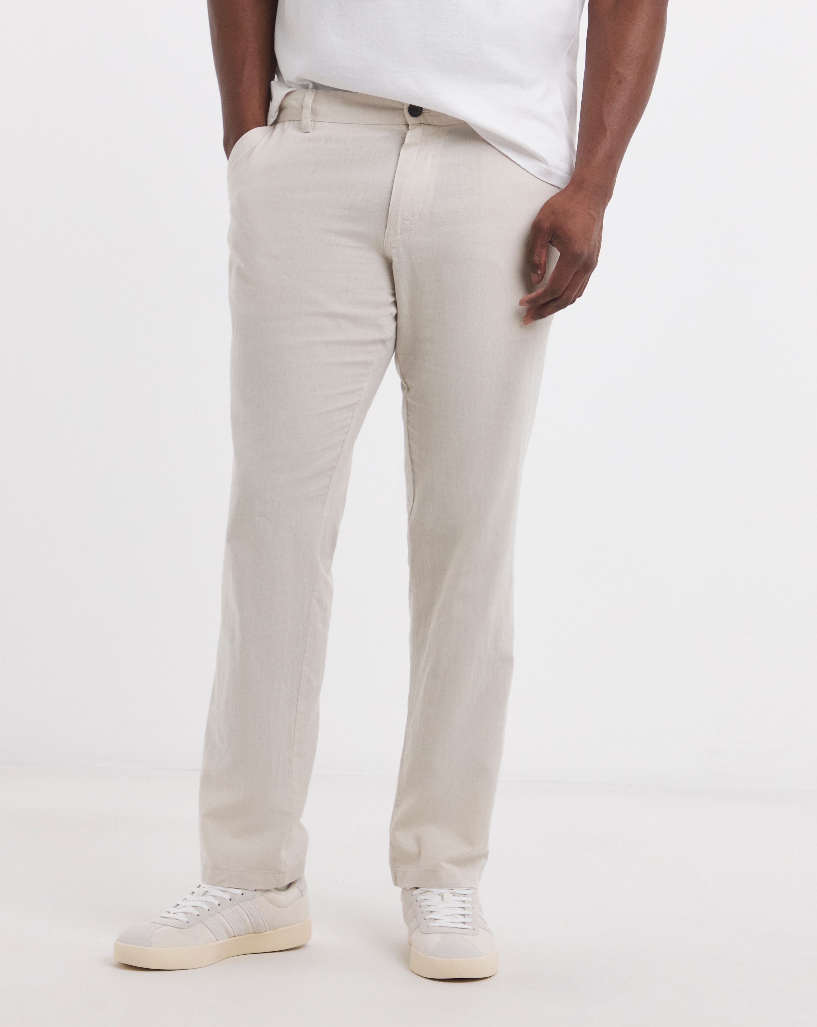 Jack & Jones Linen Blend Trouser - Cream