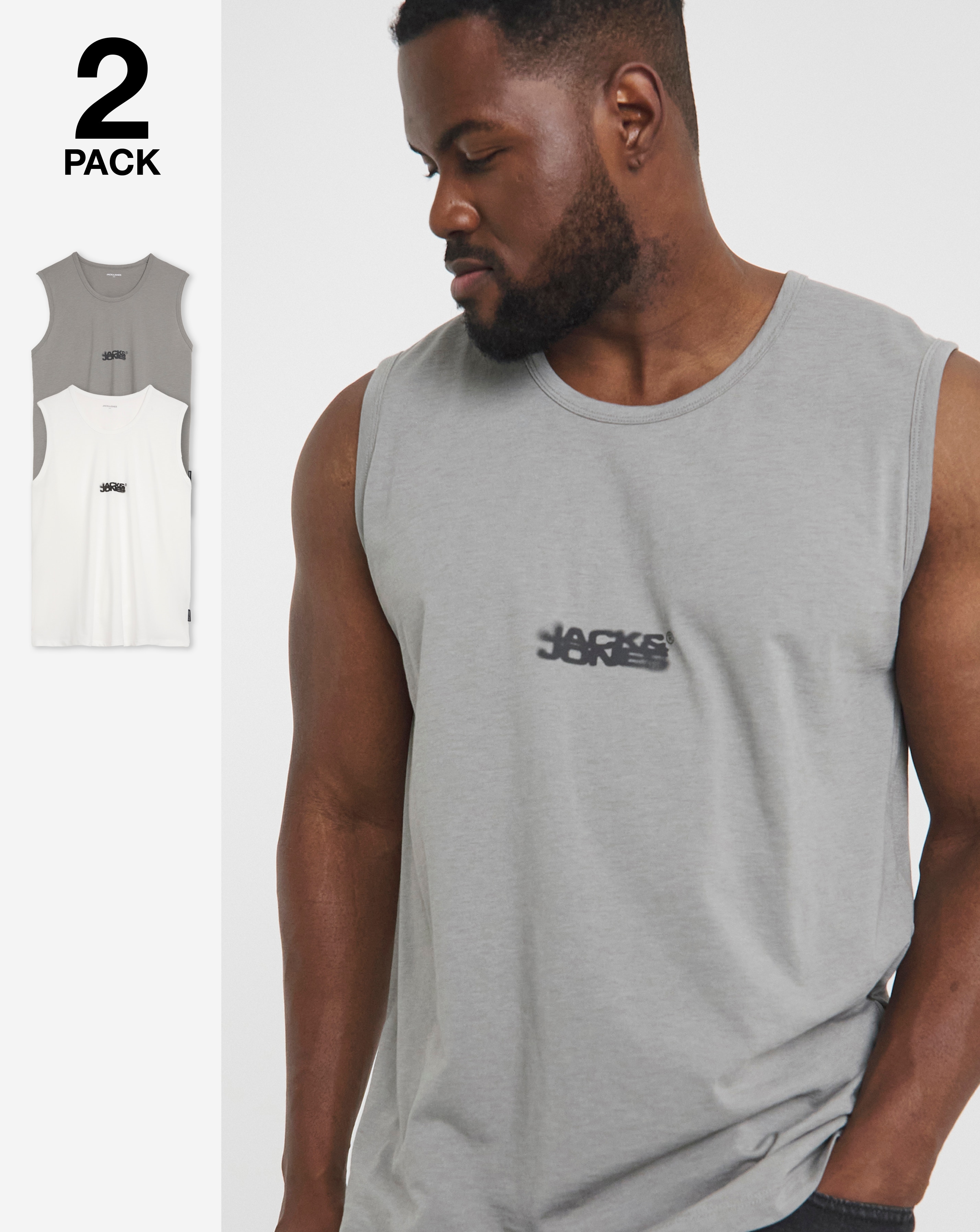 Jack & Jones Logo Vest 2 Pack - Multi