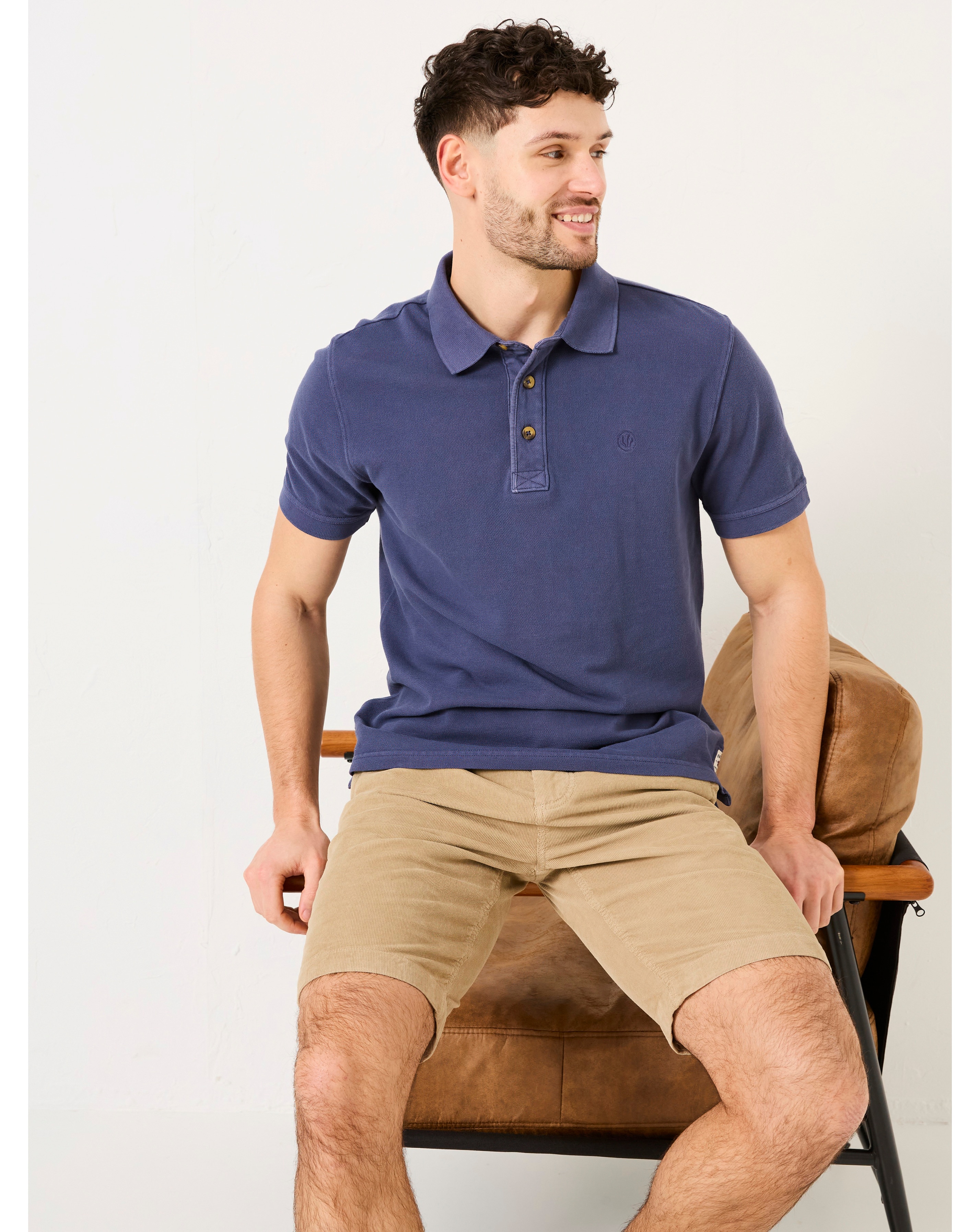 Fatface Pique Polo - Denim Blue