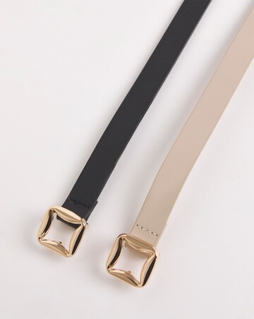 2 Pack Classic Gold Buckle Belts