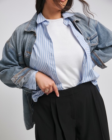 Black Magisculpt Pleated Wide Leg Trousers Long