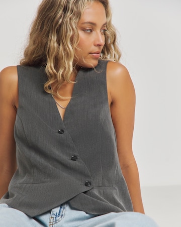 Grey Asymmetric Waistcoat