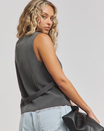 Grey Asymmetric Waistcoat