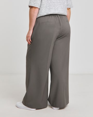 Simply Be Charcoal Tailored Pleated Wide Leg Trousers