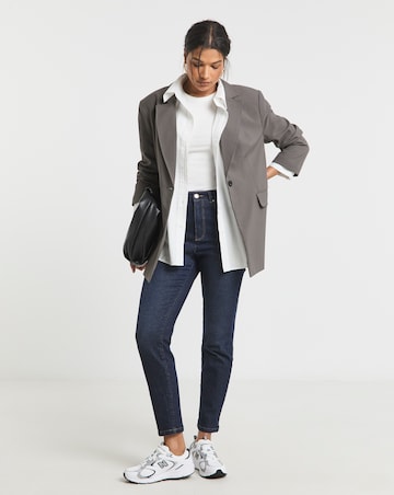 Simply Be Charcoal Oversized Single Breasted Blazer