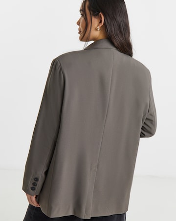 Simply Be Charcoal Oversized Single Breasted Blazer