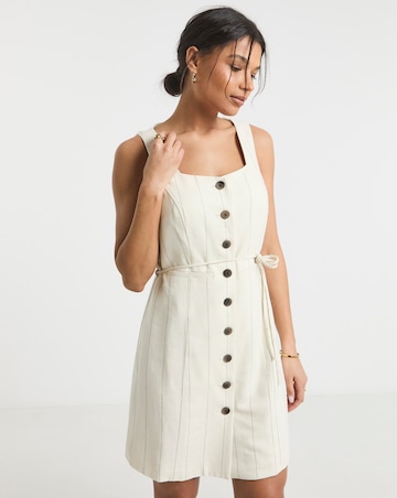 Simply Be Premium Linen Blend Tailored Dress