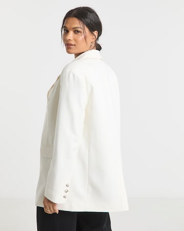 Simply Be White Oversized Single Breasted Blazer