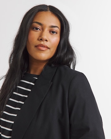 Simply Be Black Relaxed Linen Blend Blazer