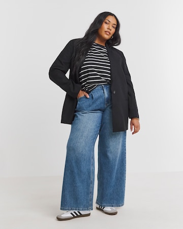 Simply Be Black Relaxed Linen Blend Blazer