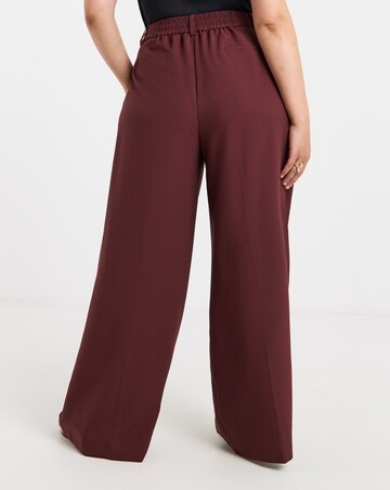 Burgundy Pleated Wide Leg Trouser