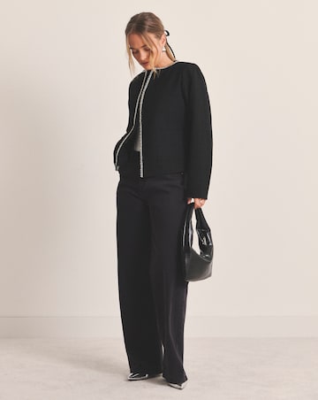 Simply Be Embellished Boucle Collarless Jacket