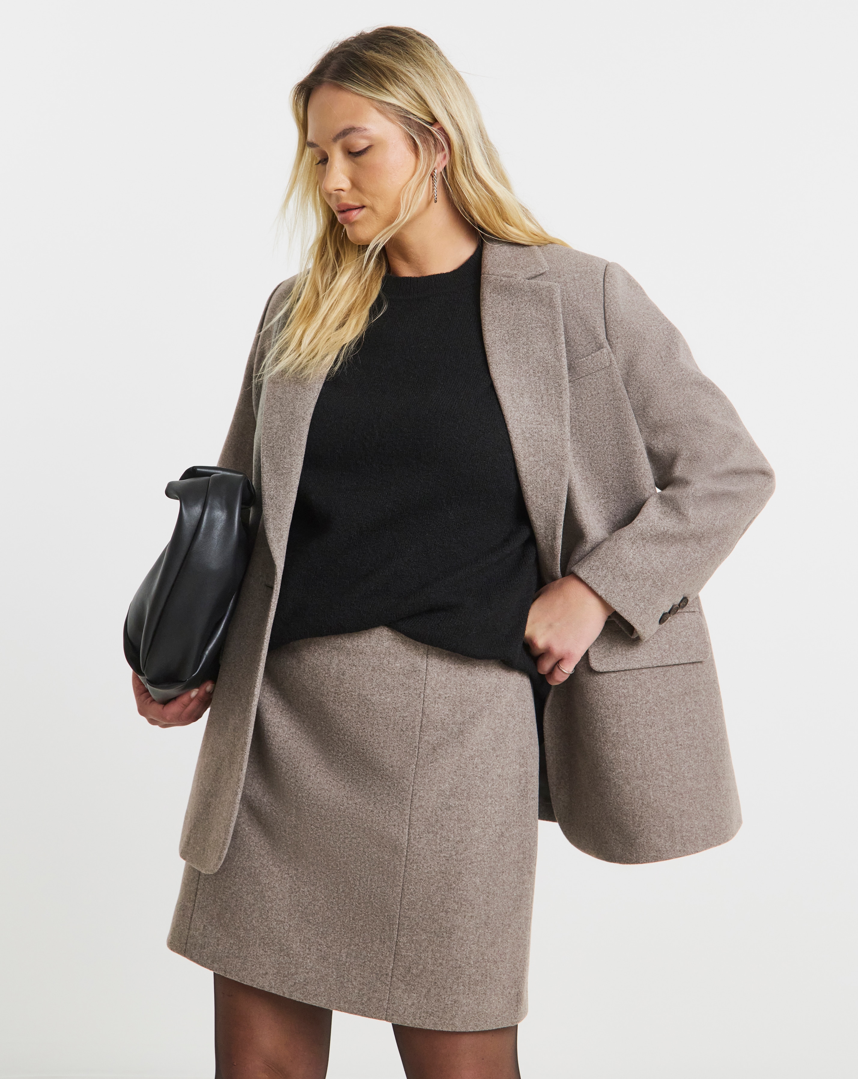 Simply Be Wool Look Mini Skirt