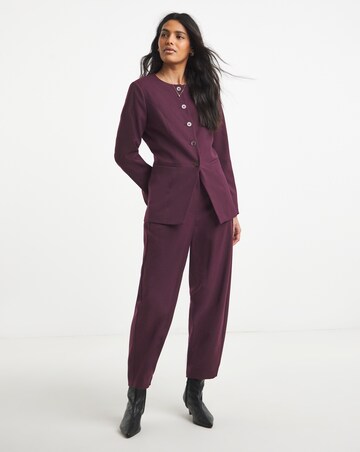 Simply Be Aubergine Premium Twill Barrel Leg Trouser
