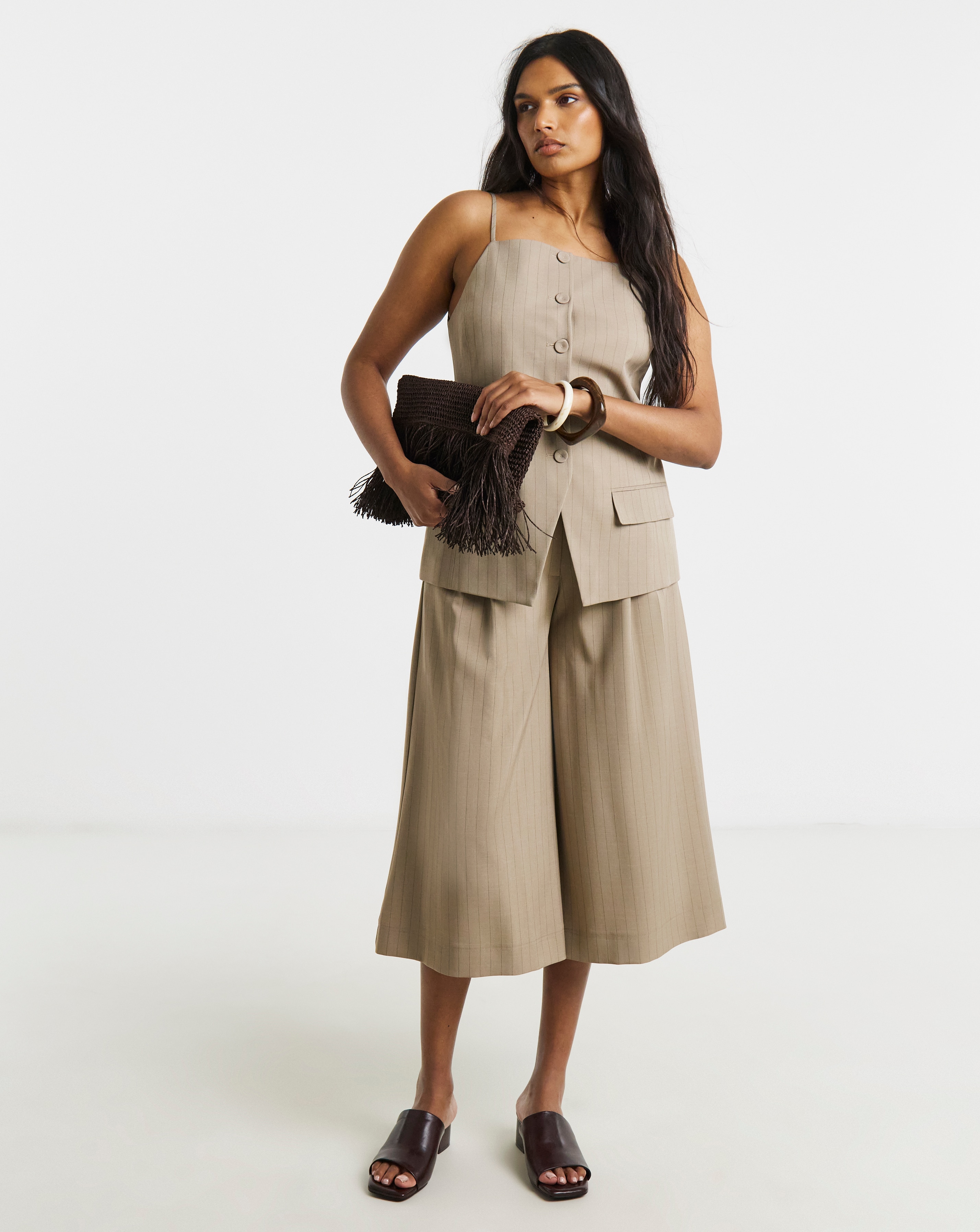 New In - Culotte Trousers with Belt Detail