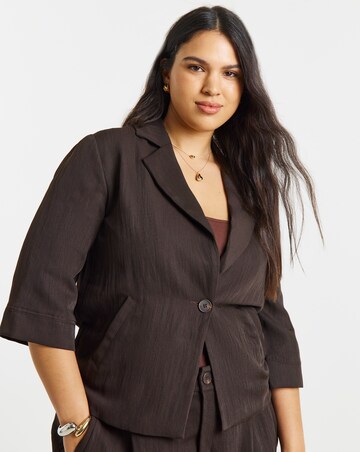 Chocolate Soft Twill Angel Sleeve Chuck On Blazer