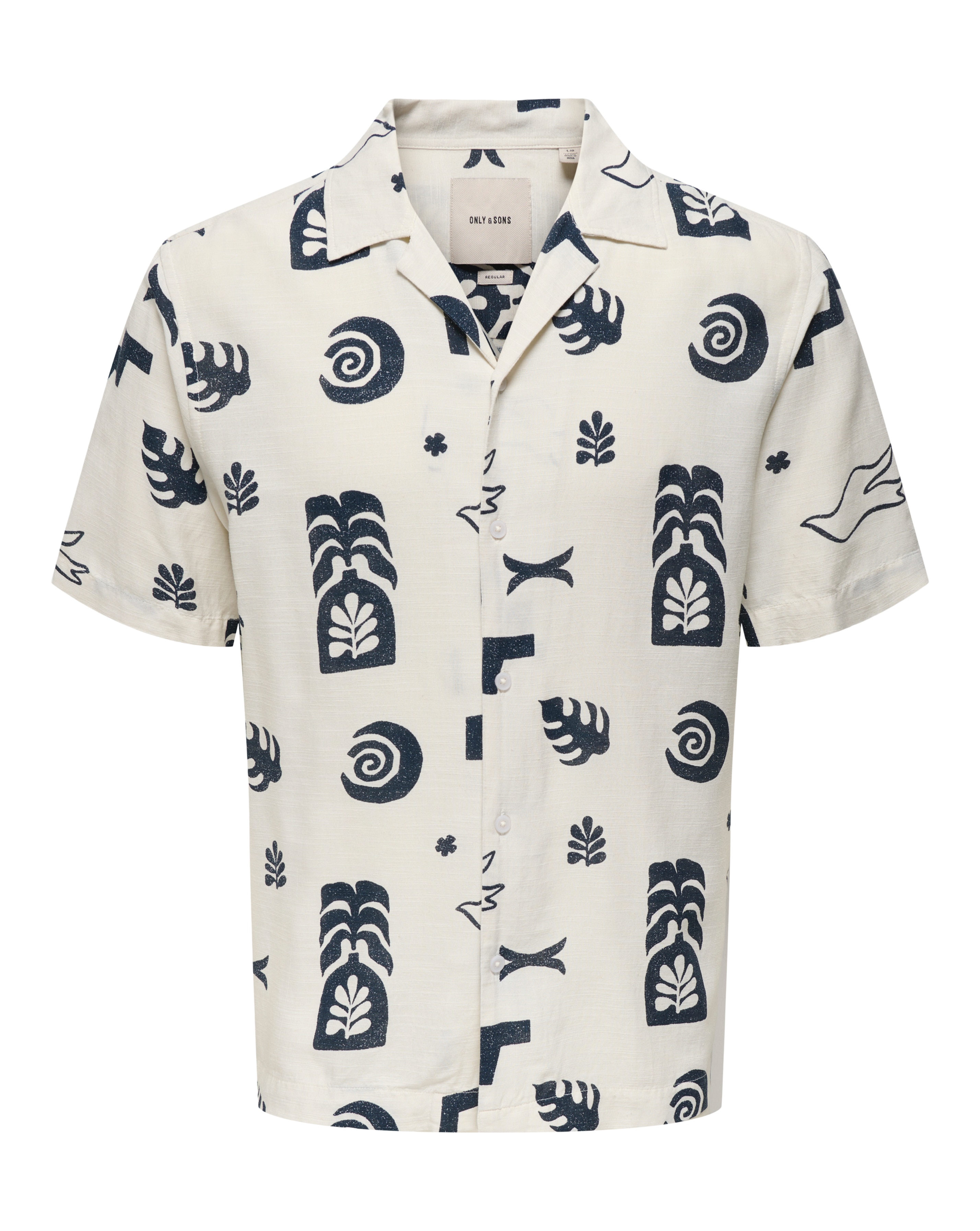 New In - Only & Sons Printed Shirt - Cream
