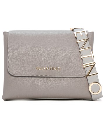 Valentino Bags Alexia Grey Logo Strap Satchel Bag