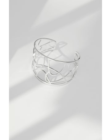 Jon Richard Silver Plated Open Cage Cuff Bangle Bracelet
