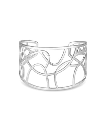 Jon Richard Silver Plated Open Cage Cuff Bangle Bracelet