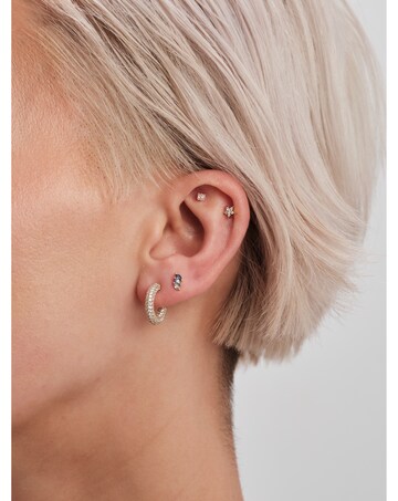 Inicio 14K Gold Plated Cubic Zirconia Star Stud Earrings - Gift Pouch