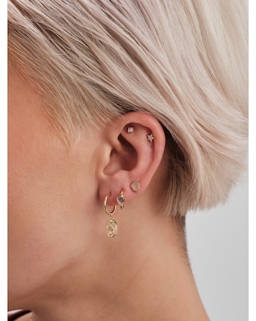 Inicio 14K Gold Plated Cubic Zirconia Star Stud Earrings - Gift Pouch