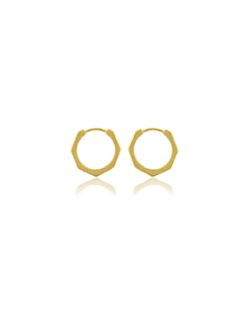 9CT Yellow Gold Hexagon Hoop Earrings