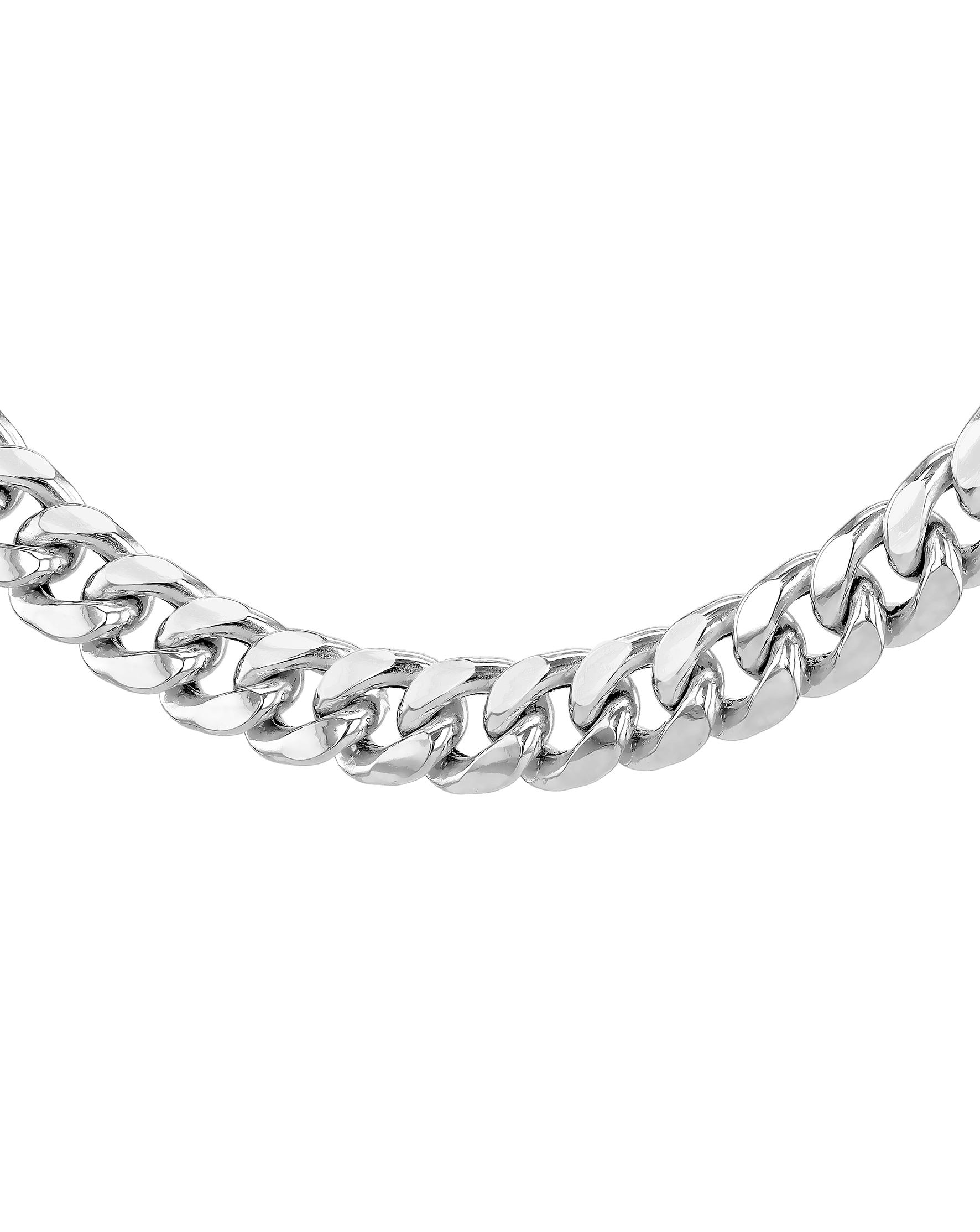 Sterling Silver Rounded Cuban Chain