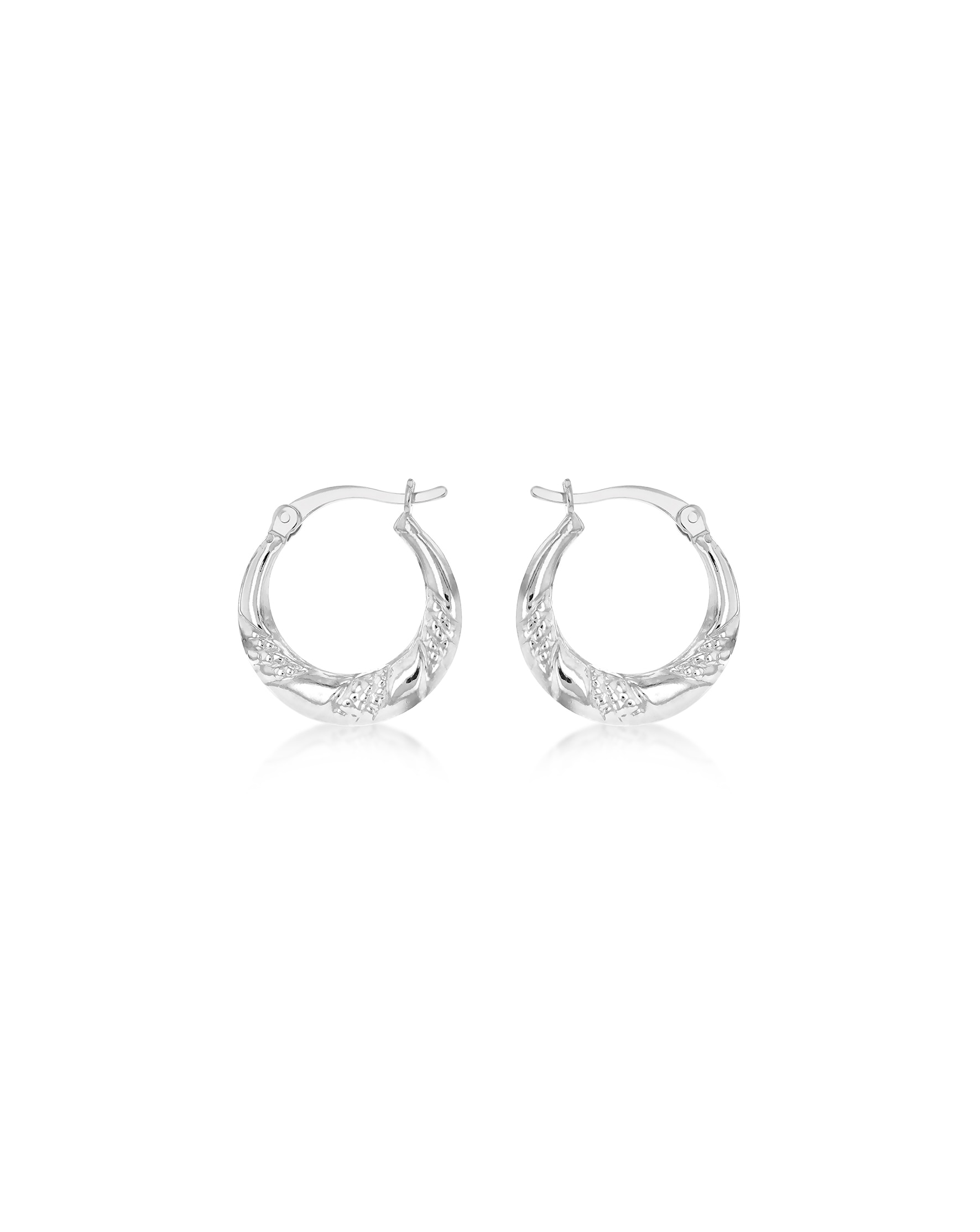 Sterling Silver Rope Hoop Earrings