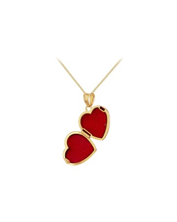 9CT Gold Ribbed Heart Locket Necklace