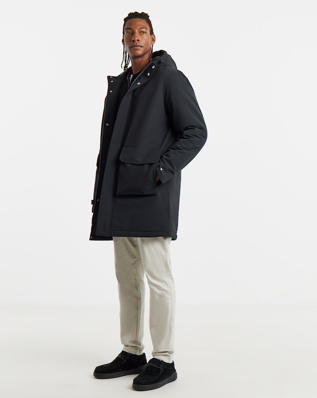New In - Black Smart Padded Mid Length Parka