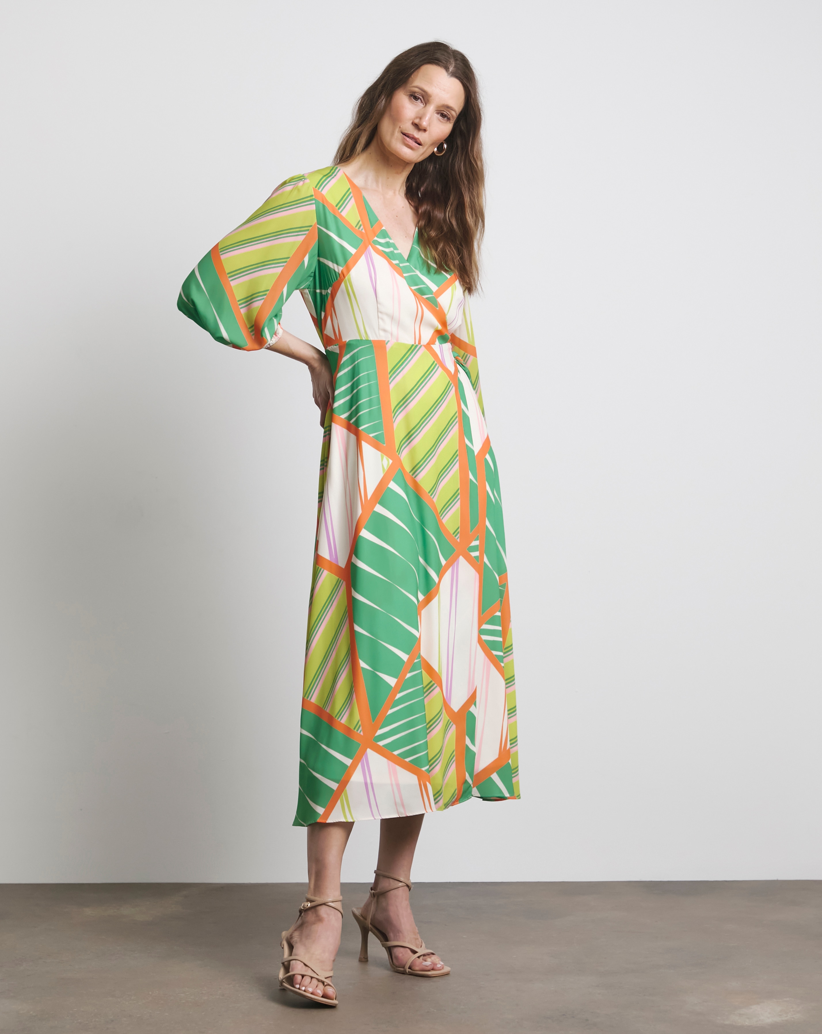Joanna Hope Printed Wrap Midi Dress