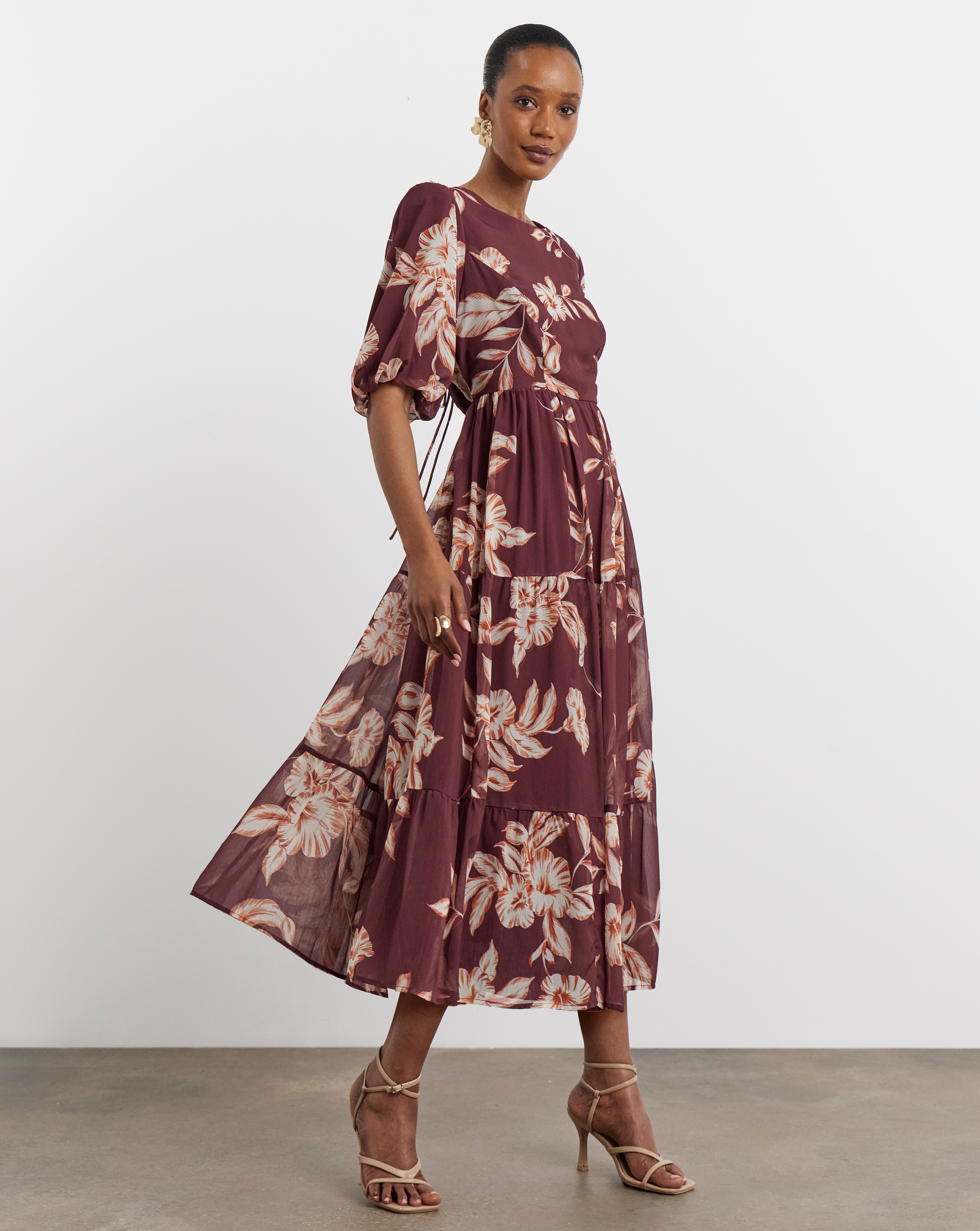 Joanna Hope Lace Back Midi Dress